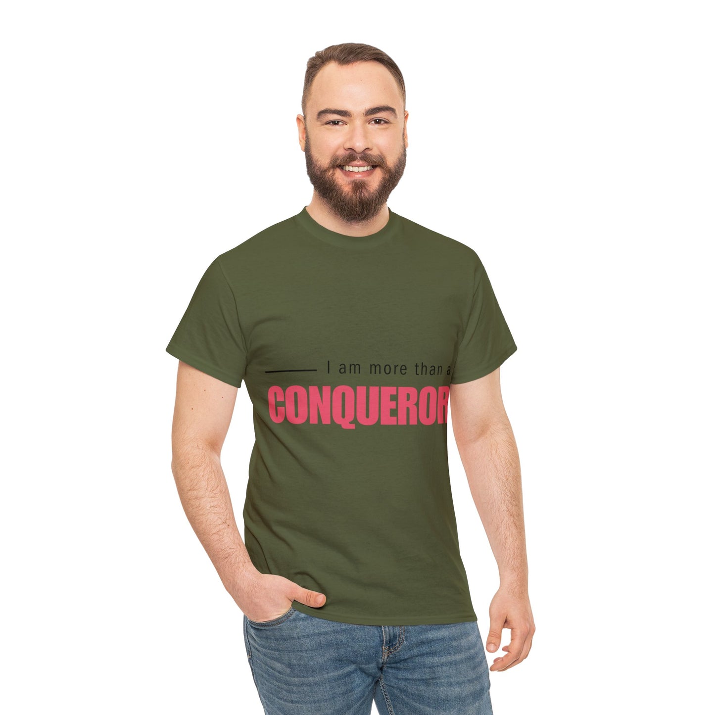 Unisex Heavy Cotton Tee - I am more than a conqueror