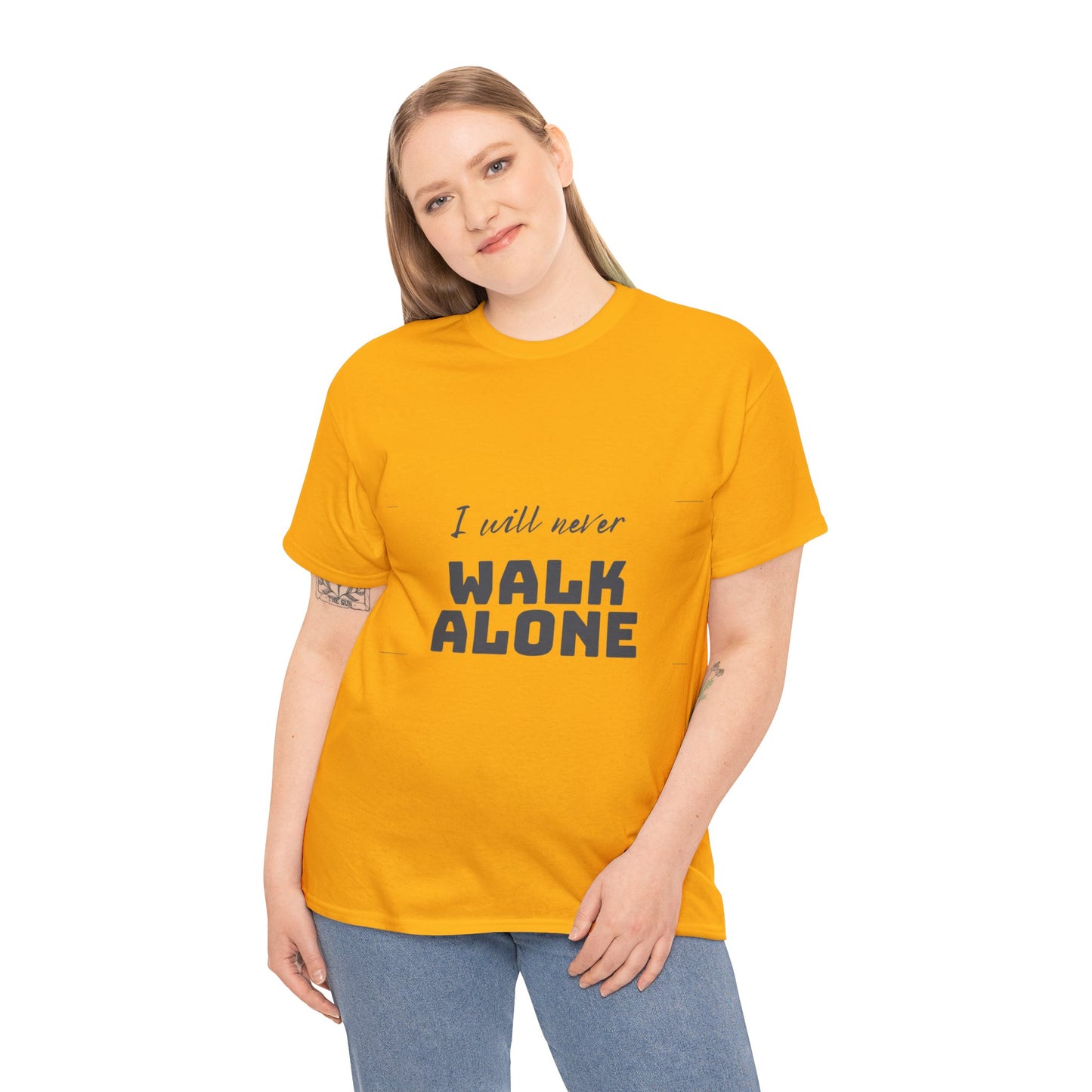 Unisex Heavy Cotton Tee - I will never walk alone