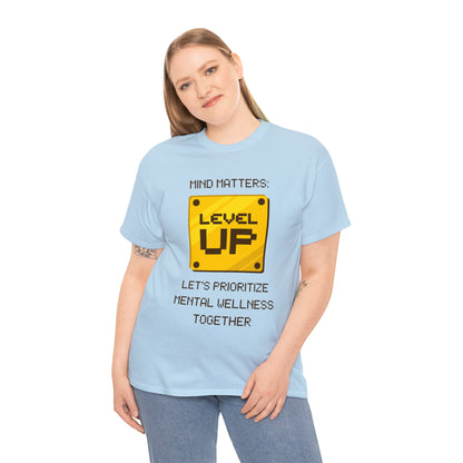 Unisex Heavy Cotton Tee - Mind Matters: Let's Prioritize Mental Wellness Together