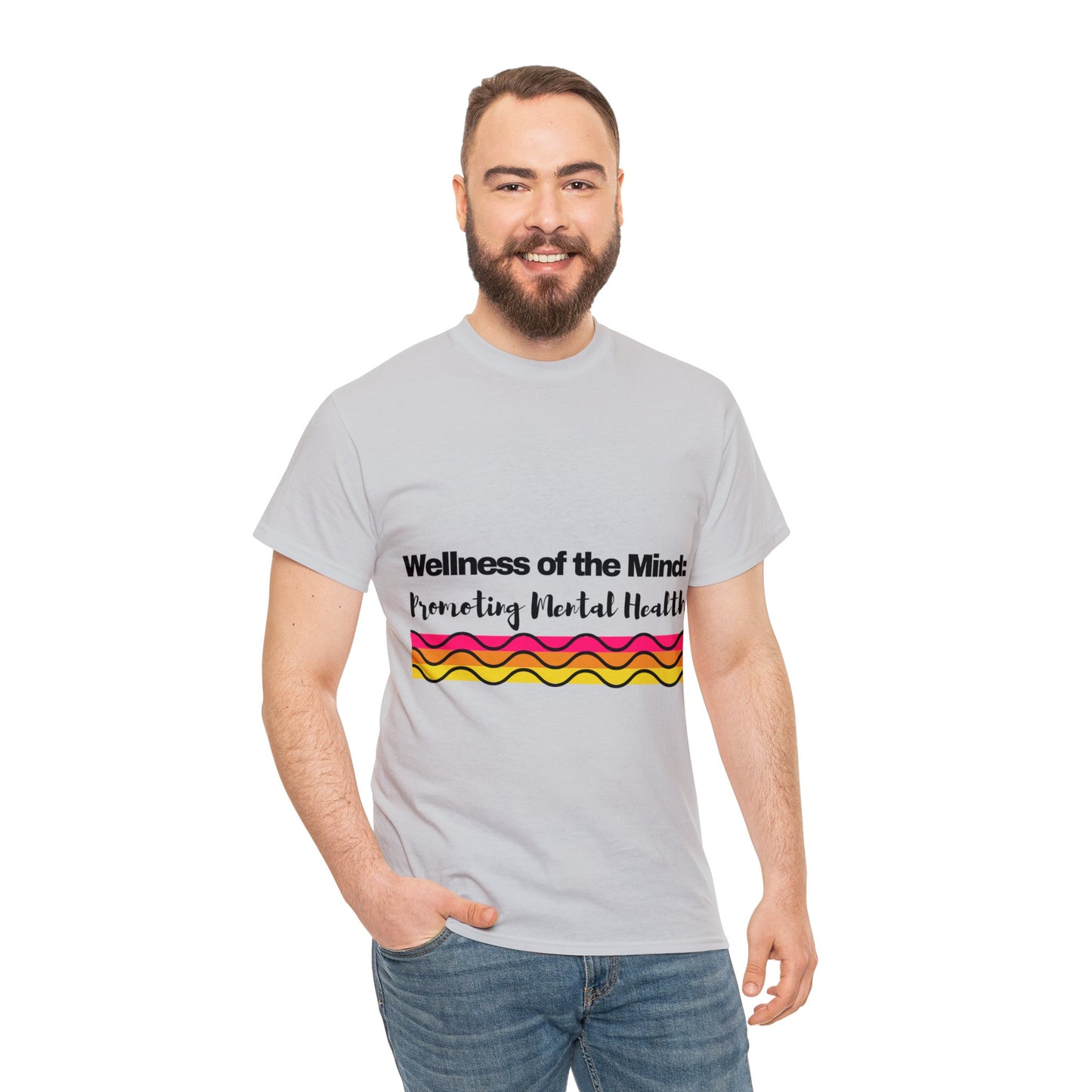 Unisex Heavy Cotton Tee - Wellness of the Mind: Promoting Mental Health