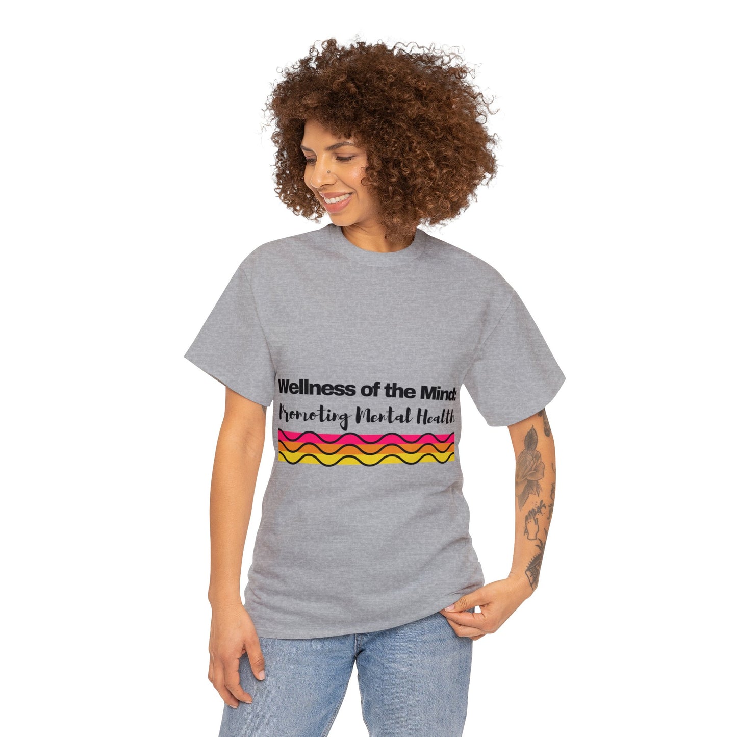 Unisex Heavy Cotton Tee - Wellness of the Mind: Promoting Mental Health