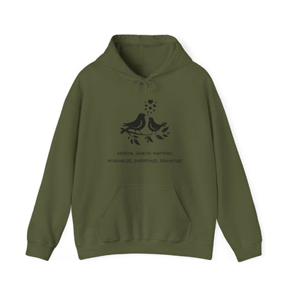 Unisex Hooded Sweatshirt - Mental Health Matters: Normalize, Empathize, Prioritize