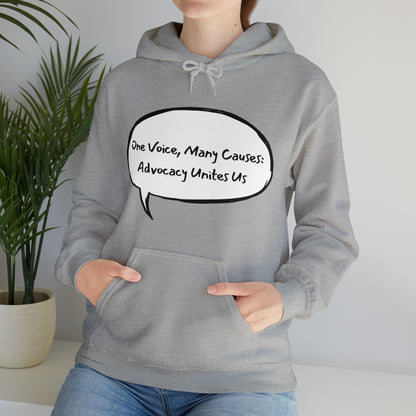 Unisex Hooded Sweatshirt - One Voice, Many Causes: Advocacy Unites Us