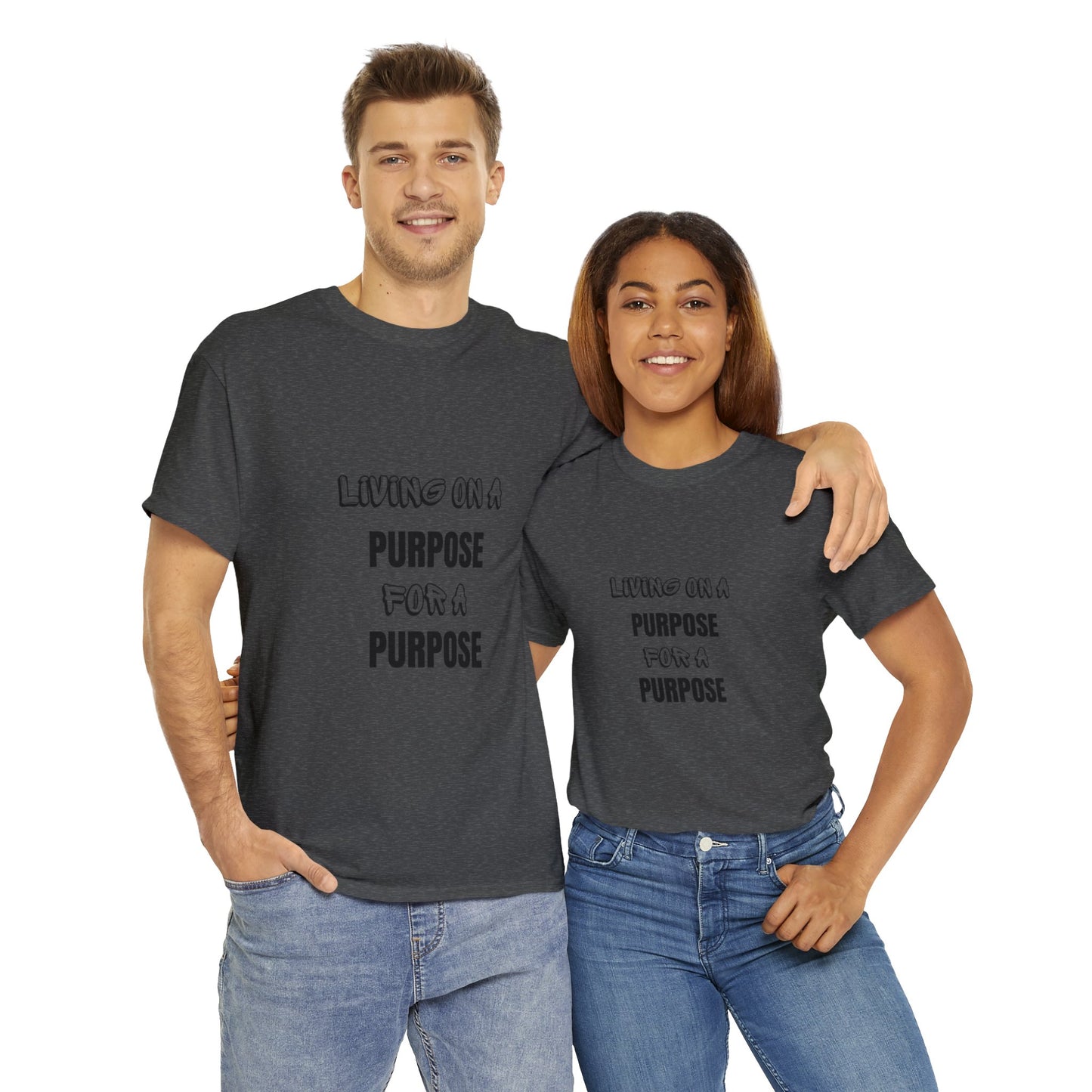 Unisex Heavy Cotton Tee - Living on purpose for a purpose