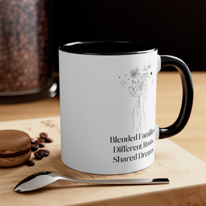 Accent Coffee Mug - Blended Families: Different Roots, Shared Dreams