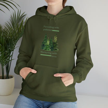 Unisex Hooded Sweatshirt - Parenting with Patience, Nurturing with Love