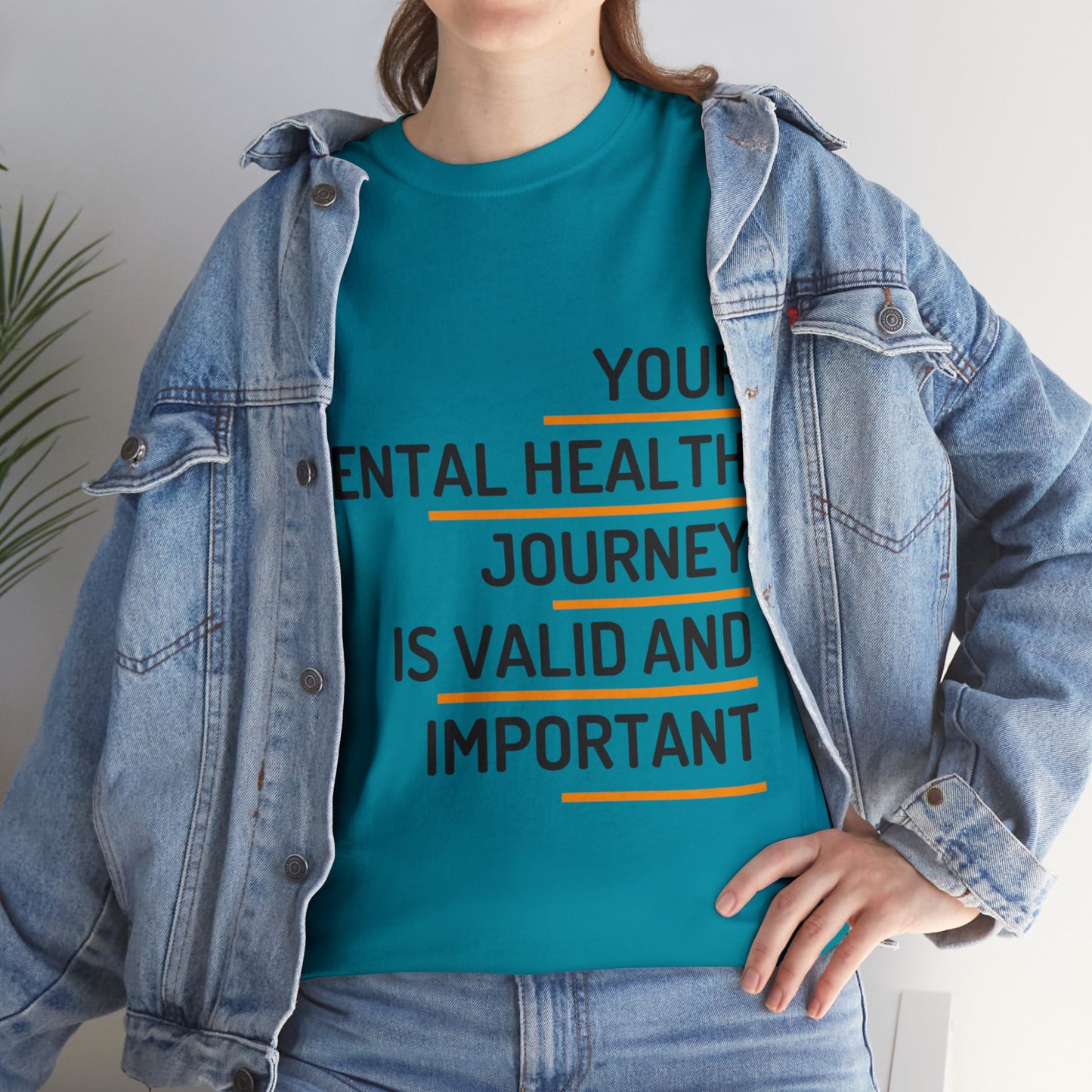 Unisex Heavy Cotton Tee - Your Mental Health Journey is Valid and Important