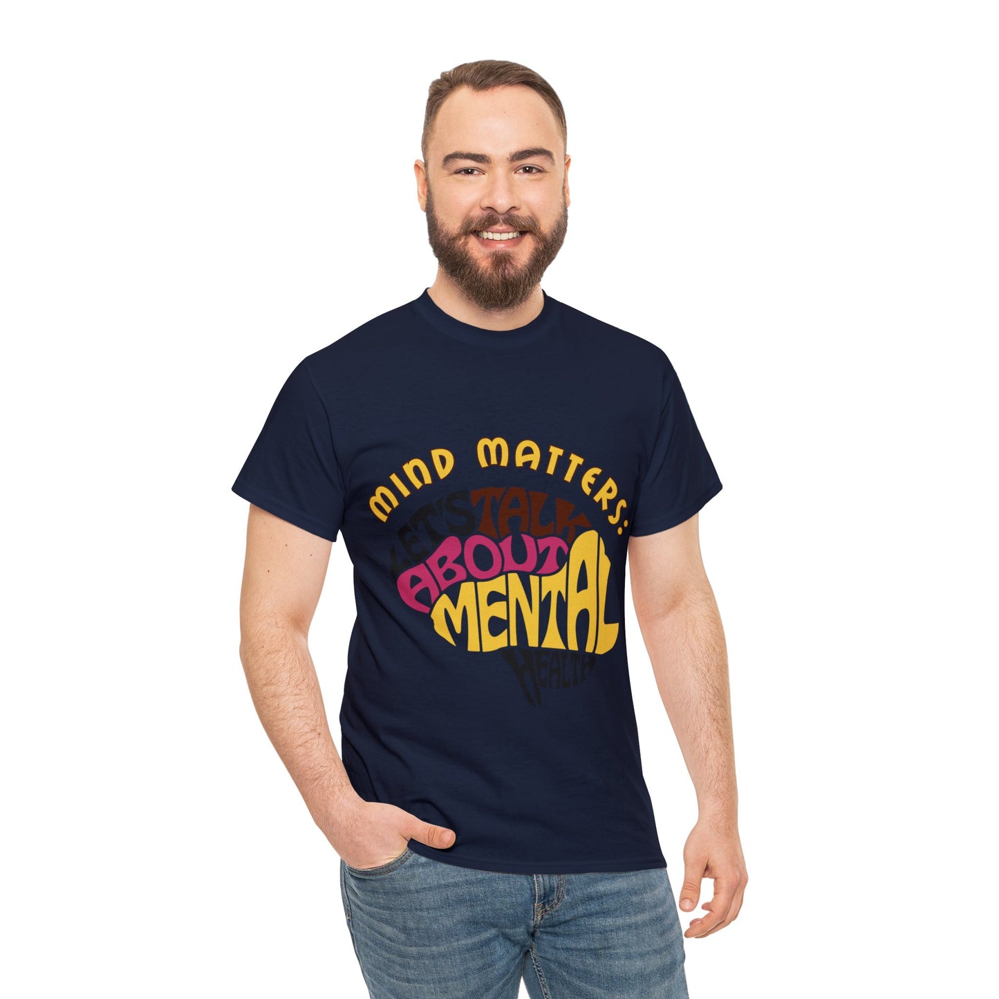 Unisex Heavy Cotton Tee - Mind Matters: Let's Talk About Mental Health