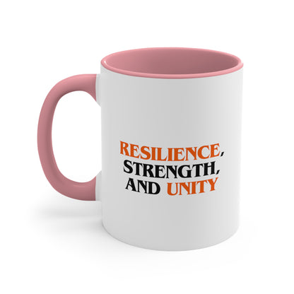 Accent Coffee Mug - Resilience, Strength, and Unity