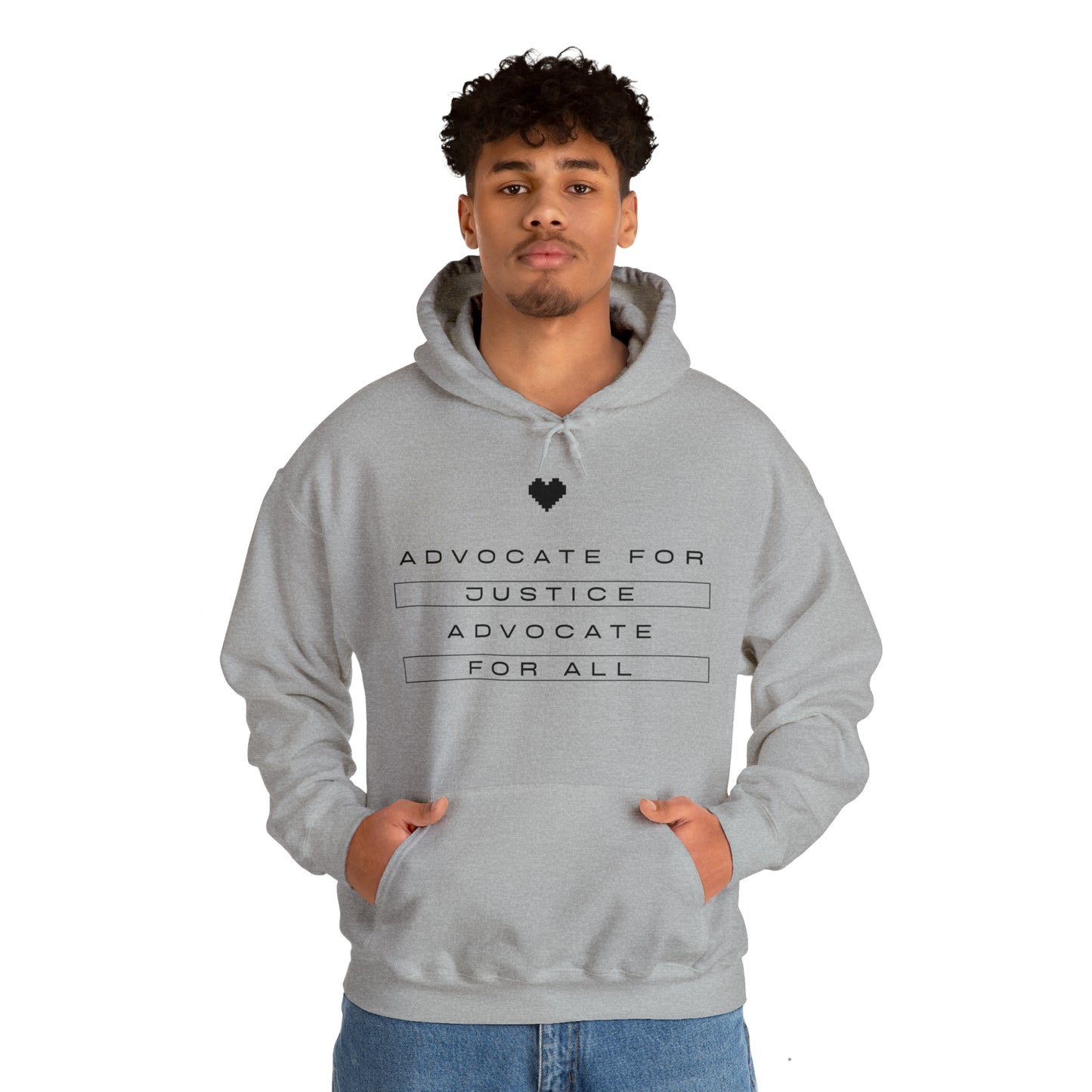 Unisex Hooded Sweatshirt - Advocate for Justice, Advocate for All