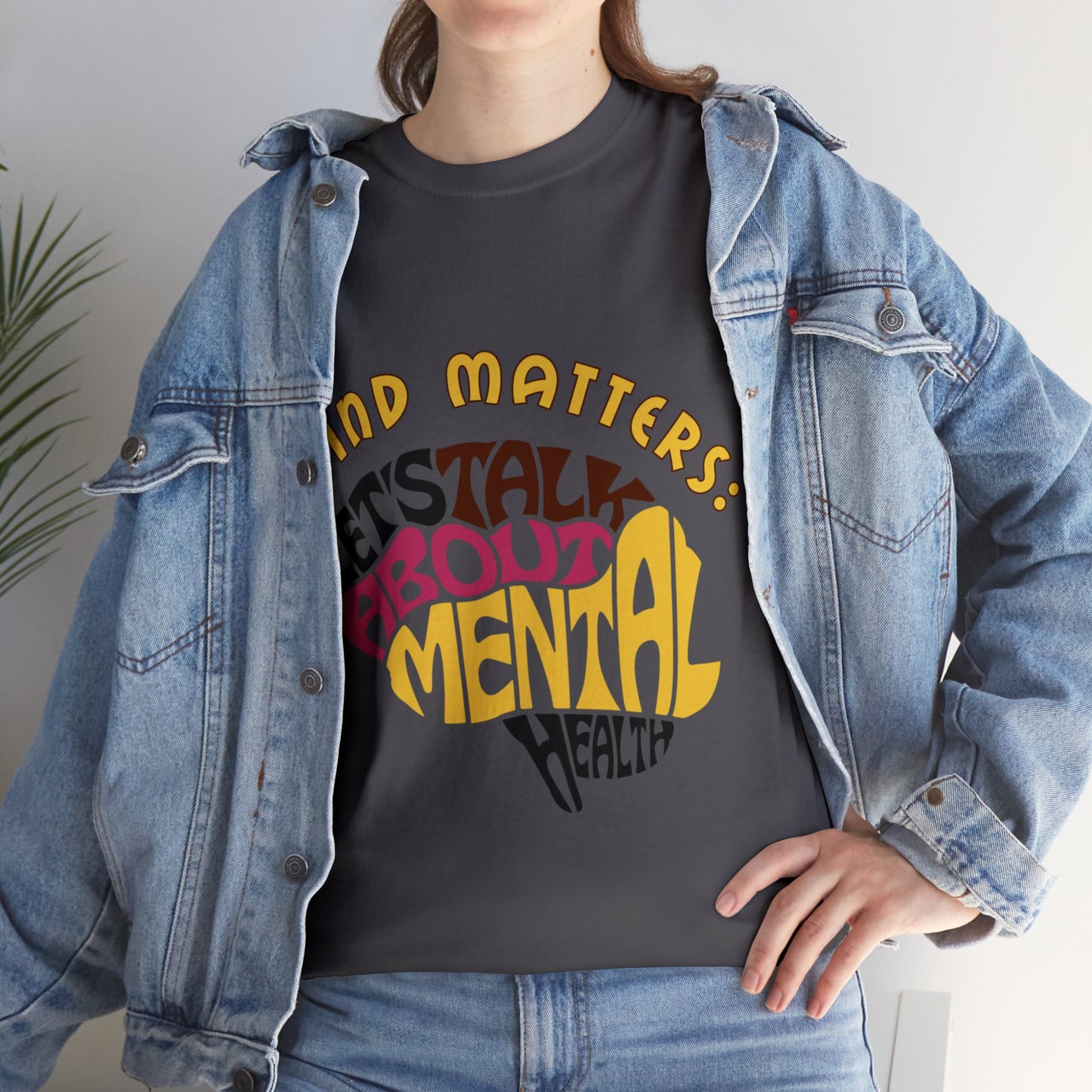 Unisex Heavy Cotton Tee - Mind Matters: Let's Talk About Mental Health