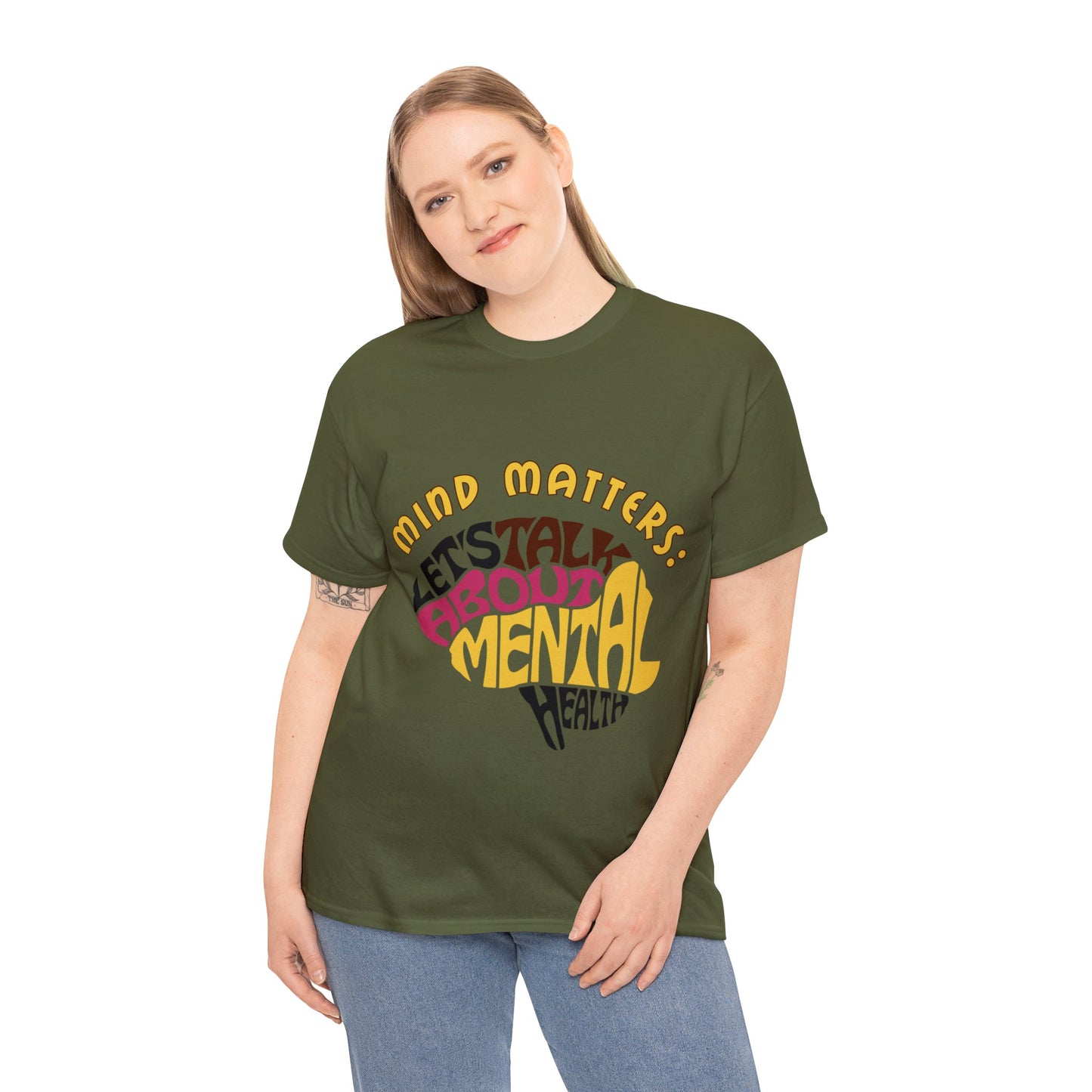 Unisex Heavy Cotton Tee - Mind Matters: Let's Talk About Mental Health