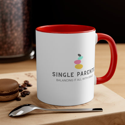 Accent Coffee Mug - Single Parents: Balancing It All with Grace