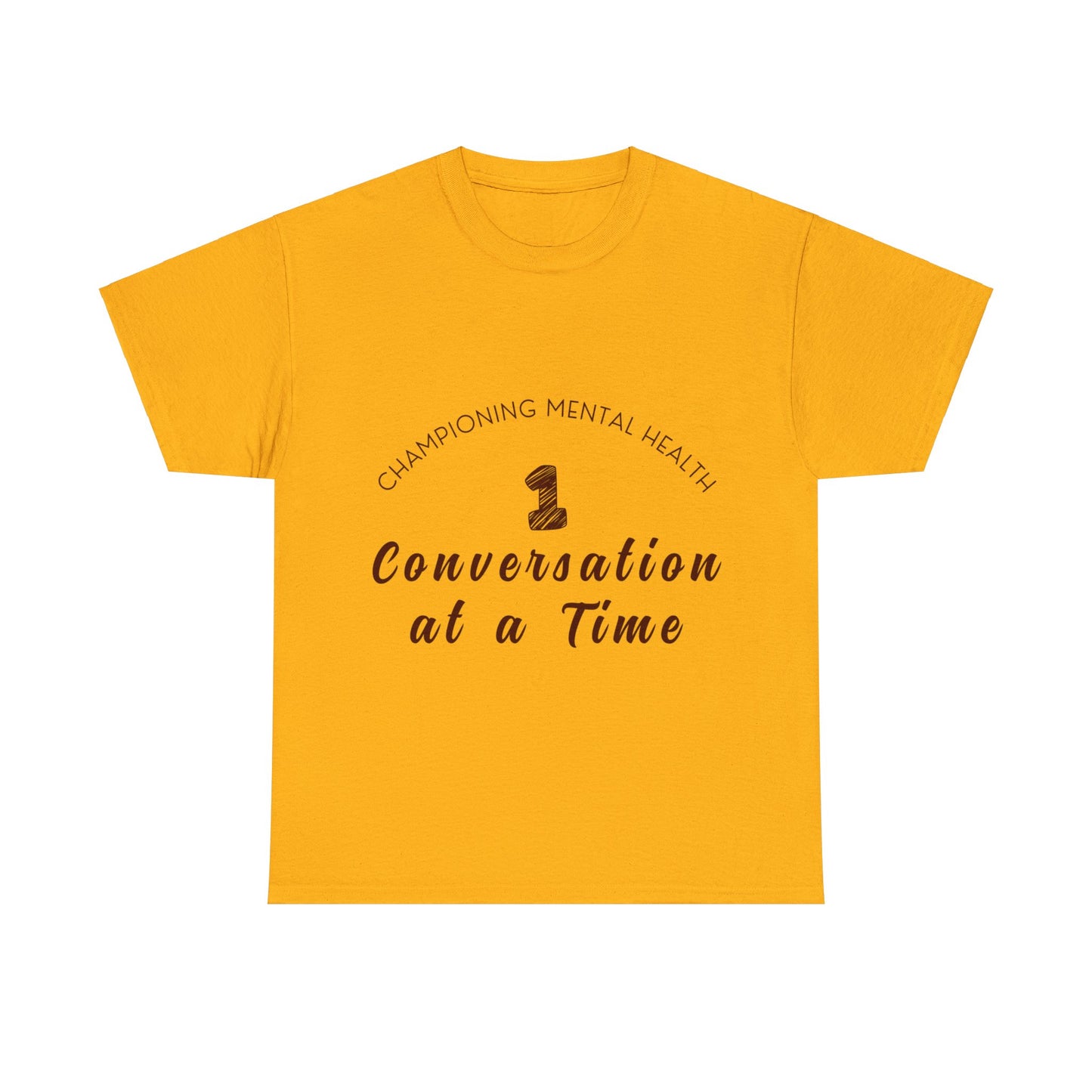 Unisex Heavy Cotton Tee - Championing Mental Health, One Conversation at a Time