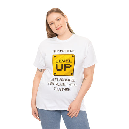 Unisex Heavy Cotton Tee - Mind Matters: Let's Prioritize Mental Wellness Together