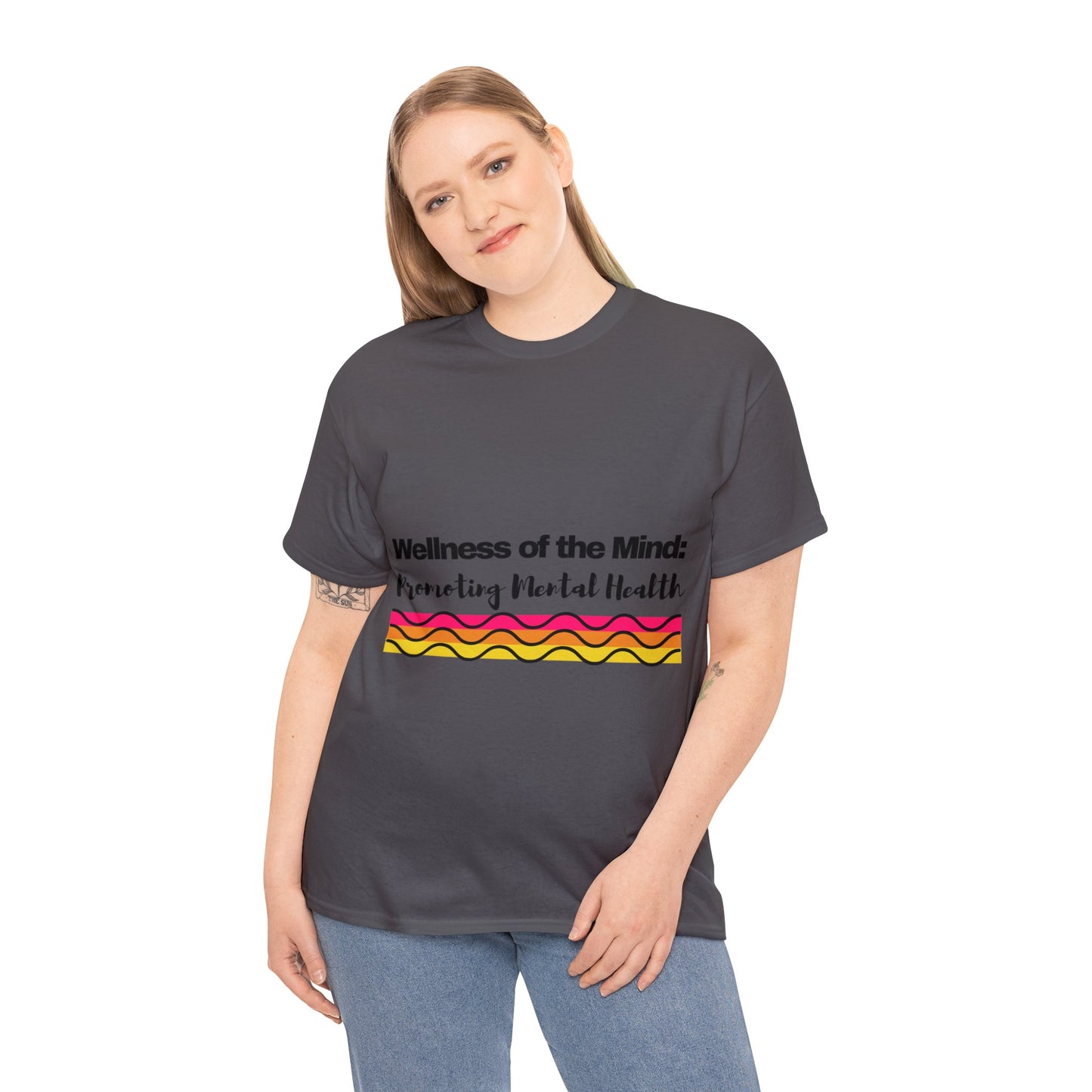 Unisex Heavy Cotton Tee - Wellness of the Mind: Promoting Mental Health