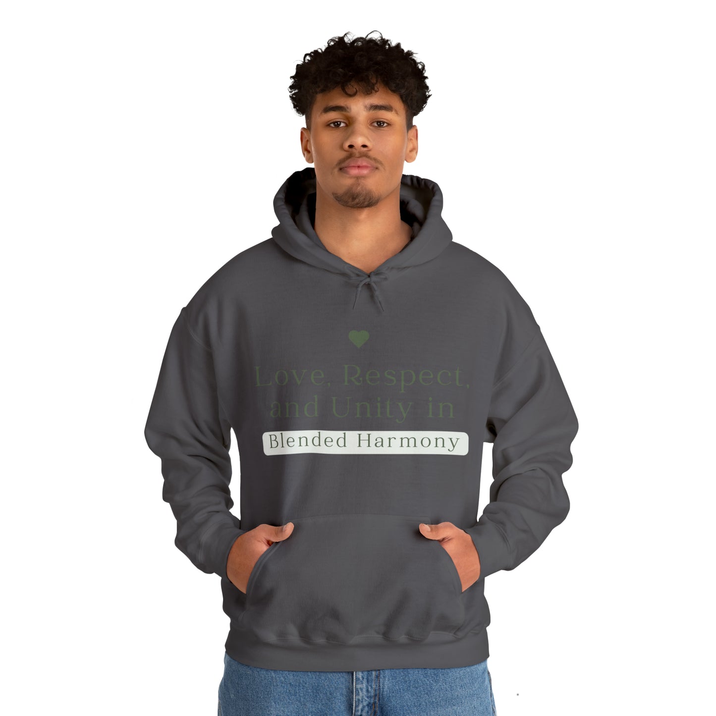 Unisex Hooded Sweatshirt - Love, Respect, and Unity in Blended Harmony