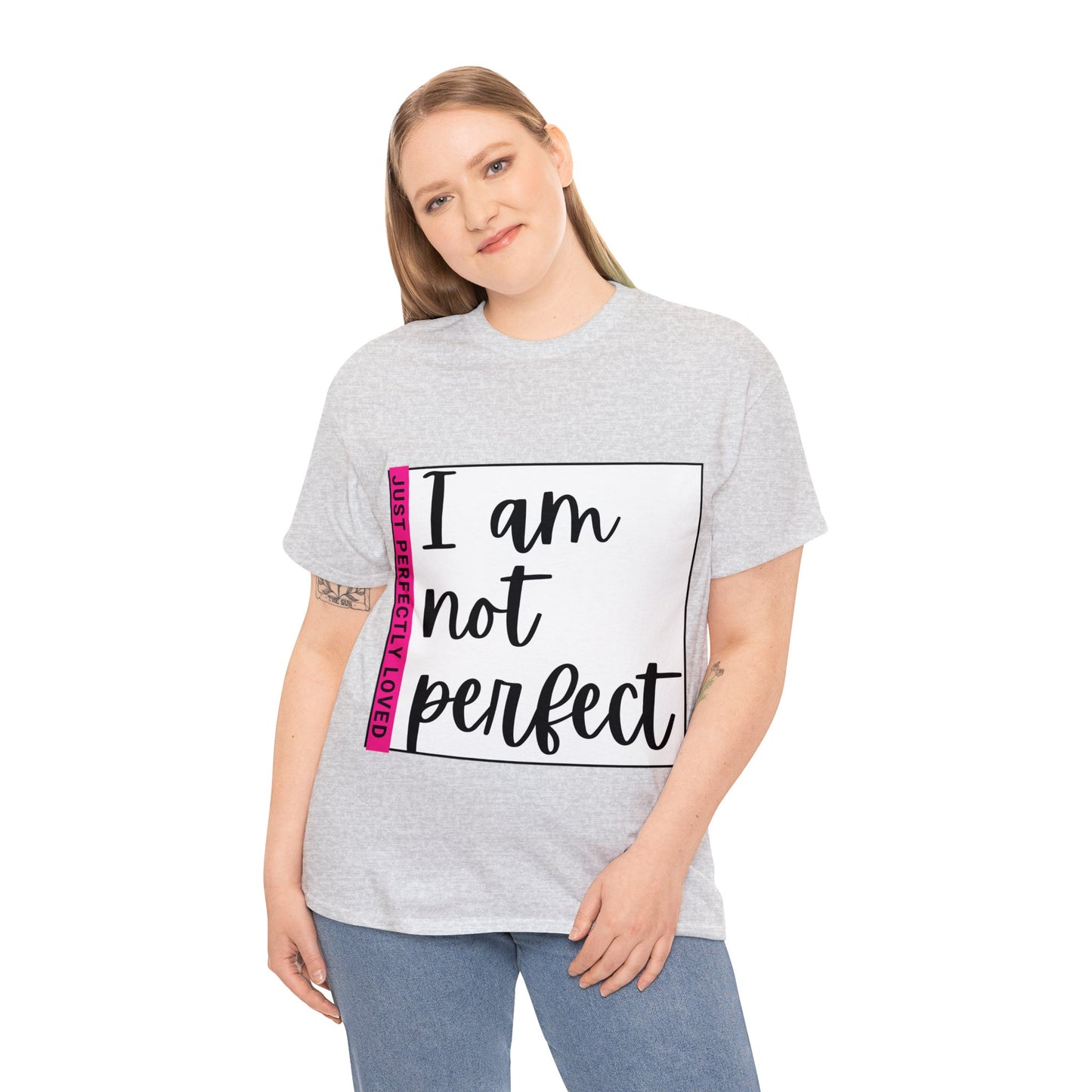 Unisex Heavy Cotton Tee - I am not perfect, just perfectly loved