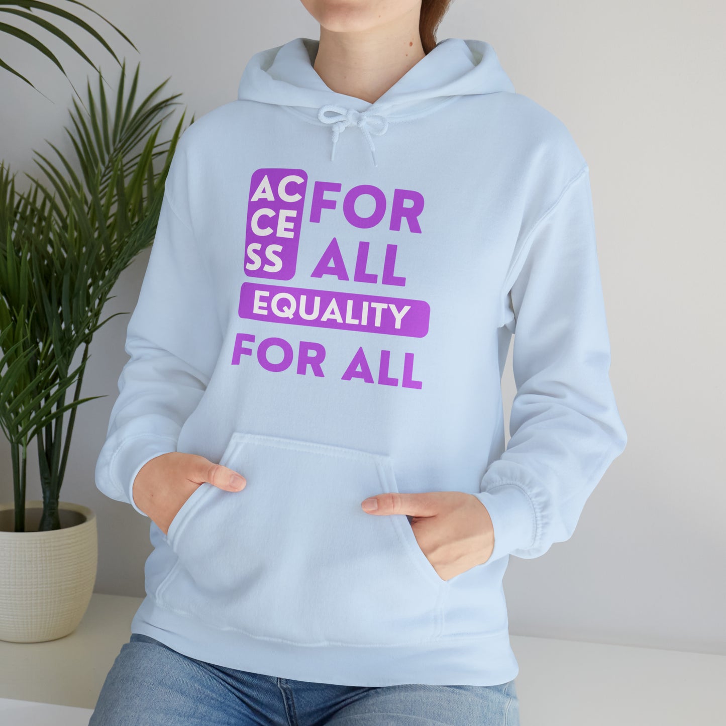 Unisex Heavy Hooded Sweatshirt - Access for All, Equality for All