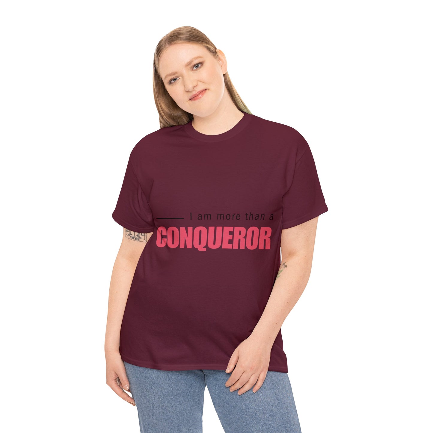 Unisex Heavy Cotton Tee - I am more than a conqueror