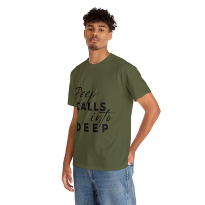 Unisex Heavy Cotton Tee - Deep calls into deep