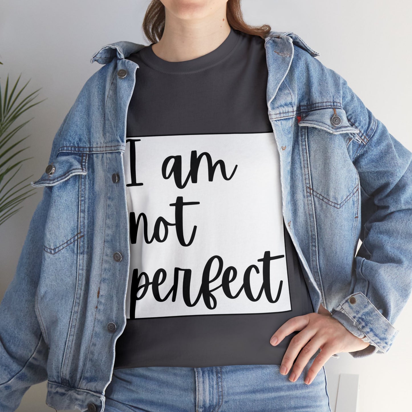 Unisex Heavy Cotton Tee - I am not perfect, just perfectly loved