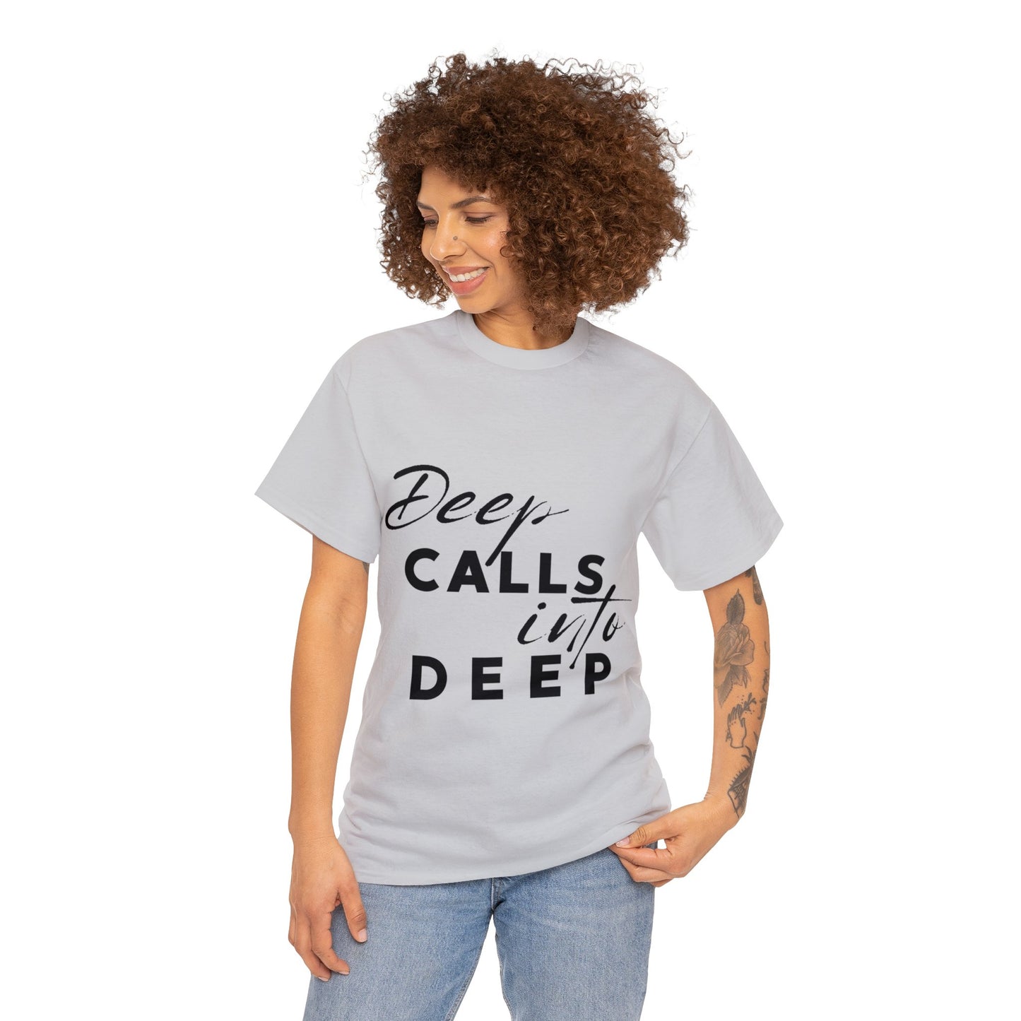 Unisex Heavy Cotton Tee - Deep calls into deep