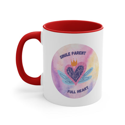 Accent Coffee Mug - Single Parent, Full Heart