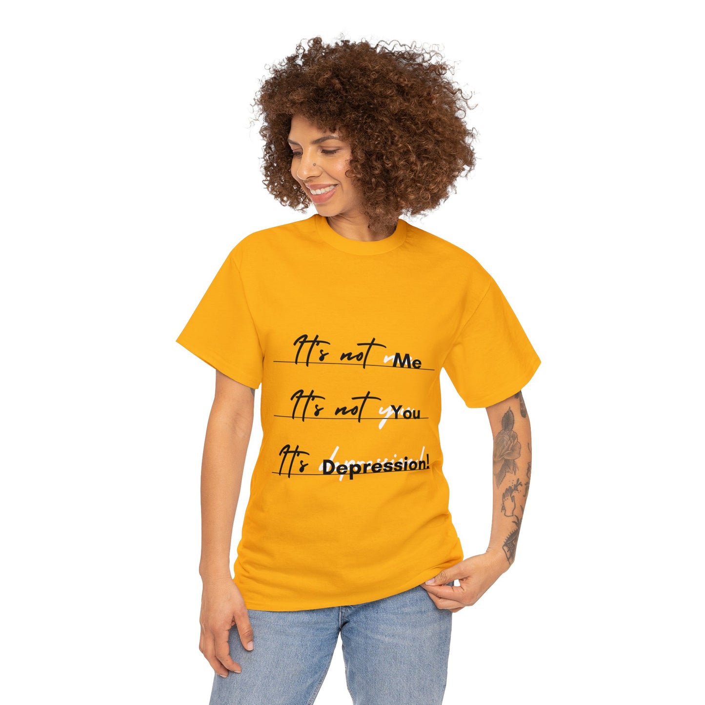 Unisex Heavy Cotton Tee - It’s not me. It’s not you. It’s depression!