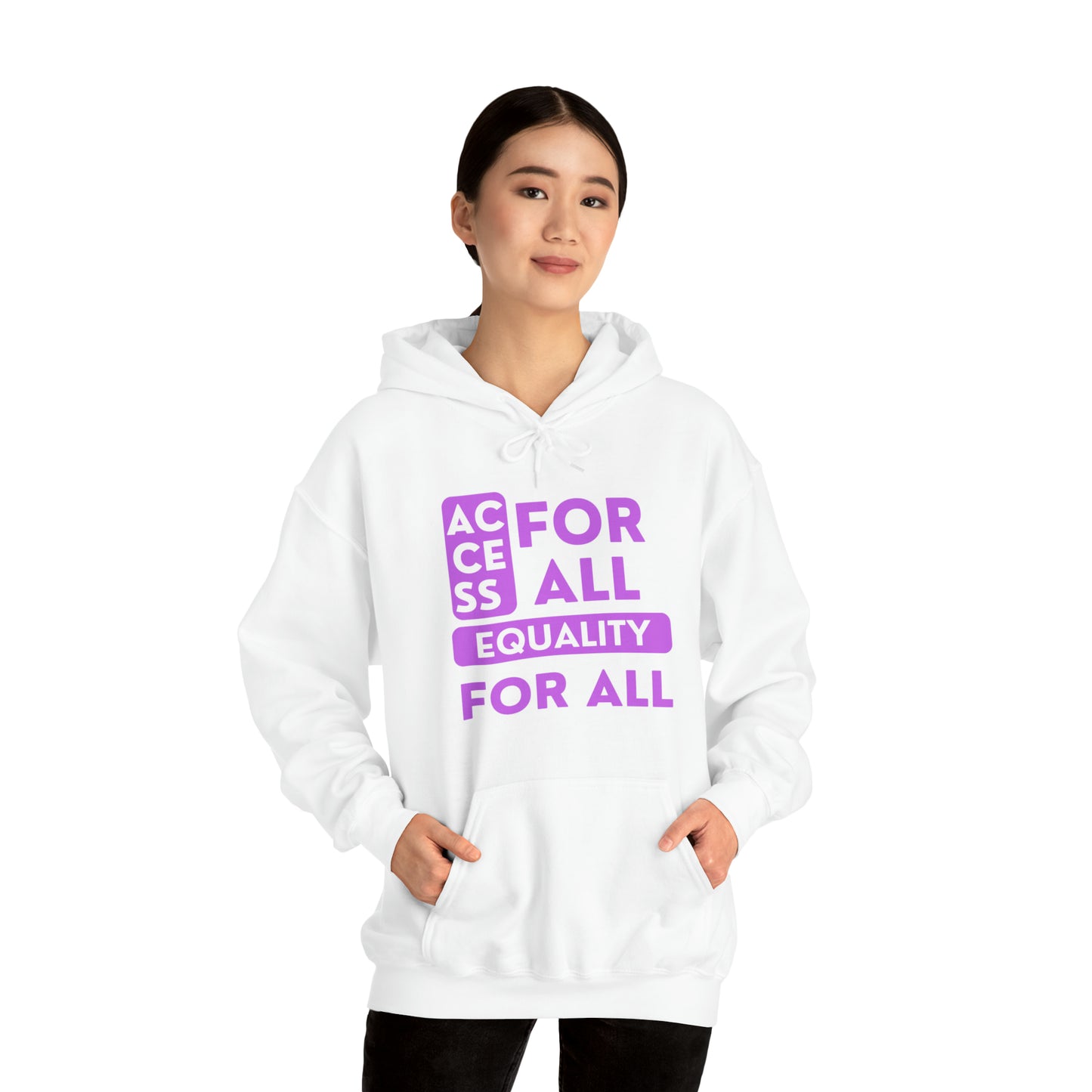 Unisex Heavy Hooded Sweatshirt - Access for All, Equality for All