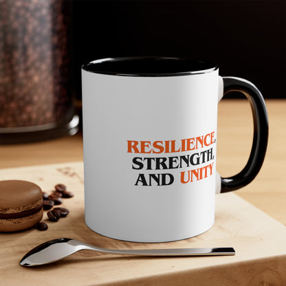 Accent Coffee Mug - Resilience, Strength, and Unity