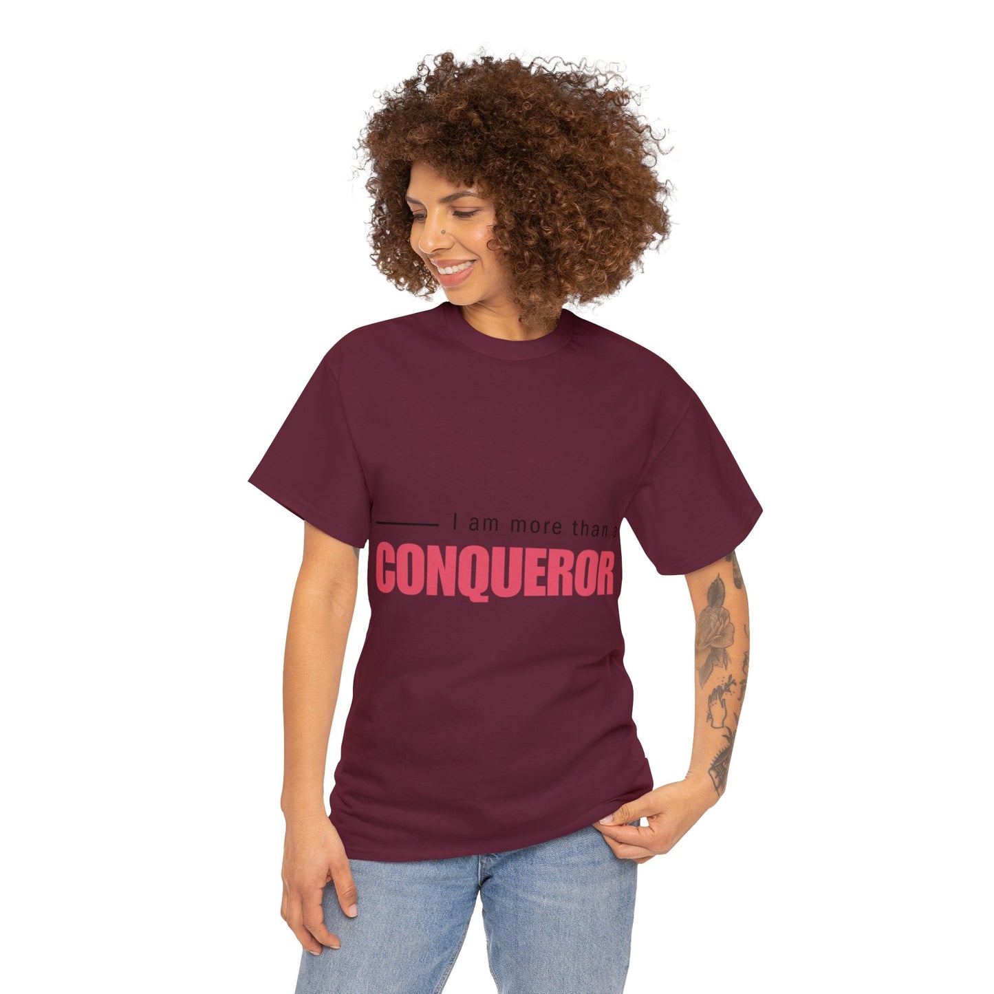 Unisex Heavy Cotton Tee - I am more than a conqueror