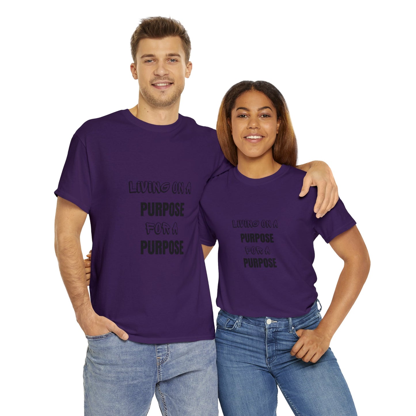 Unisex Heavy Cotton Tee - Living on purpose for a purpose