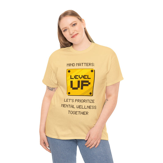 Unisex Heavy Cotton Tee - Mind Matters: Let's Prioritize Mental Wellness Together