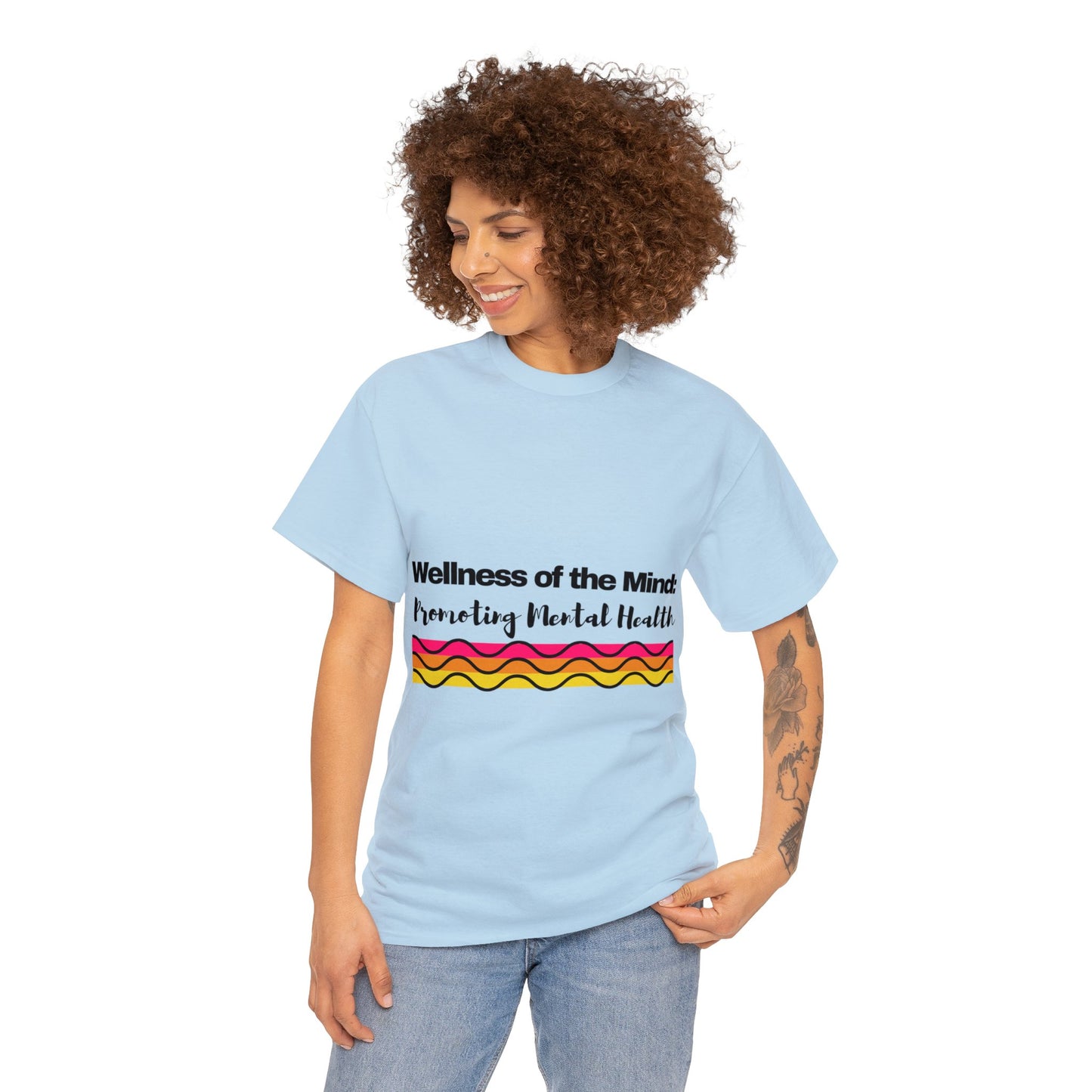 Unisex Heavy Cotton Tee - Wellness of the Mind: Promoting Mental Health