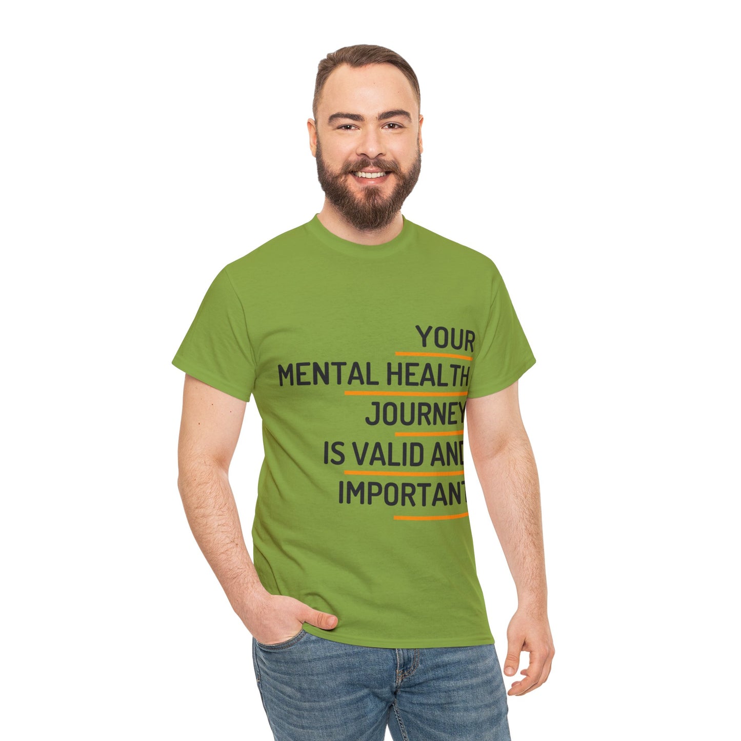 Unisex Heavy Cotton Tee - Your Mental Health Journey is Valid and Important