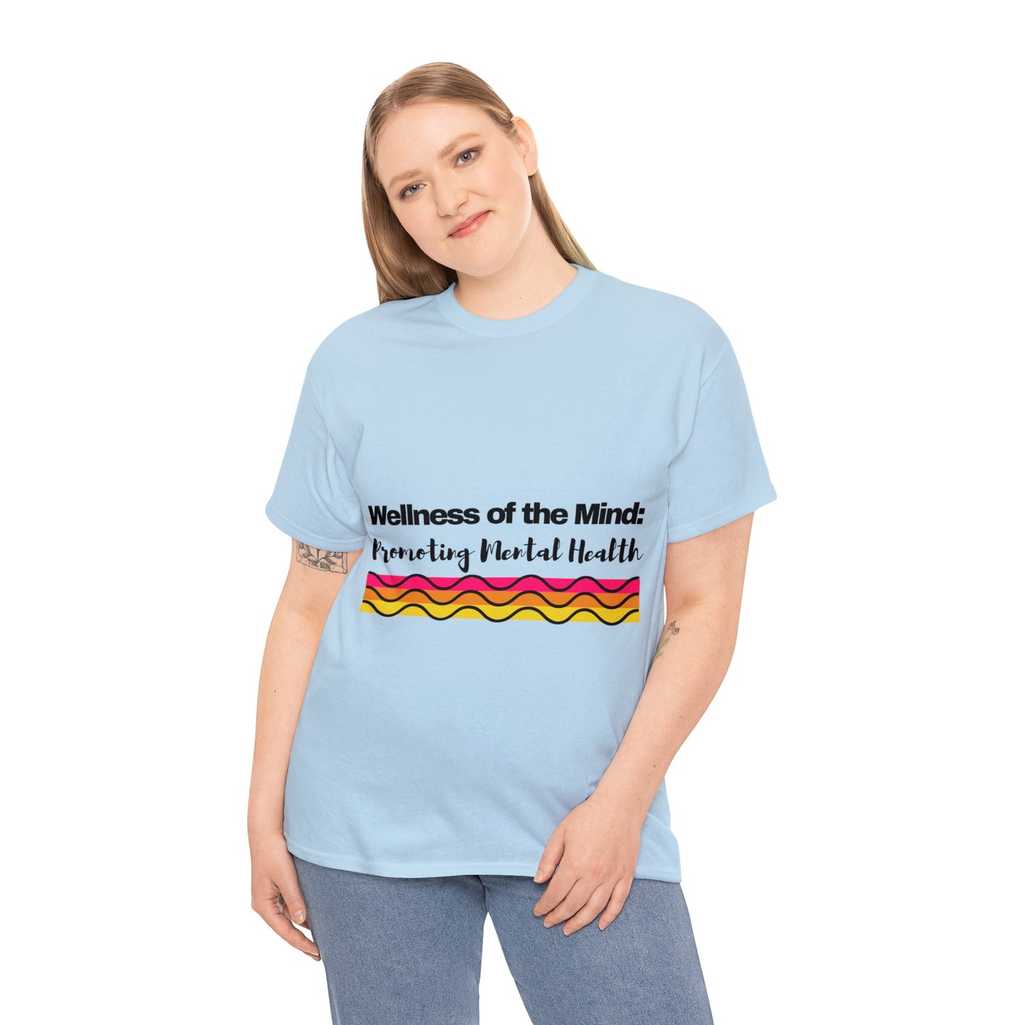 Unisex Heavy Cotton Tee - Wellness of the Mind: Promoting Mental Health