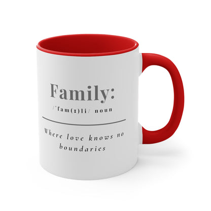 Accent Coffee Mug - Family: Where Love Knows No Boundaries