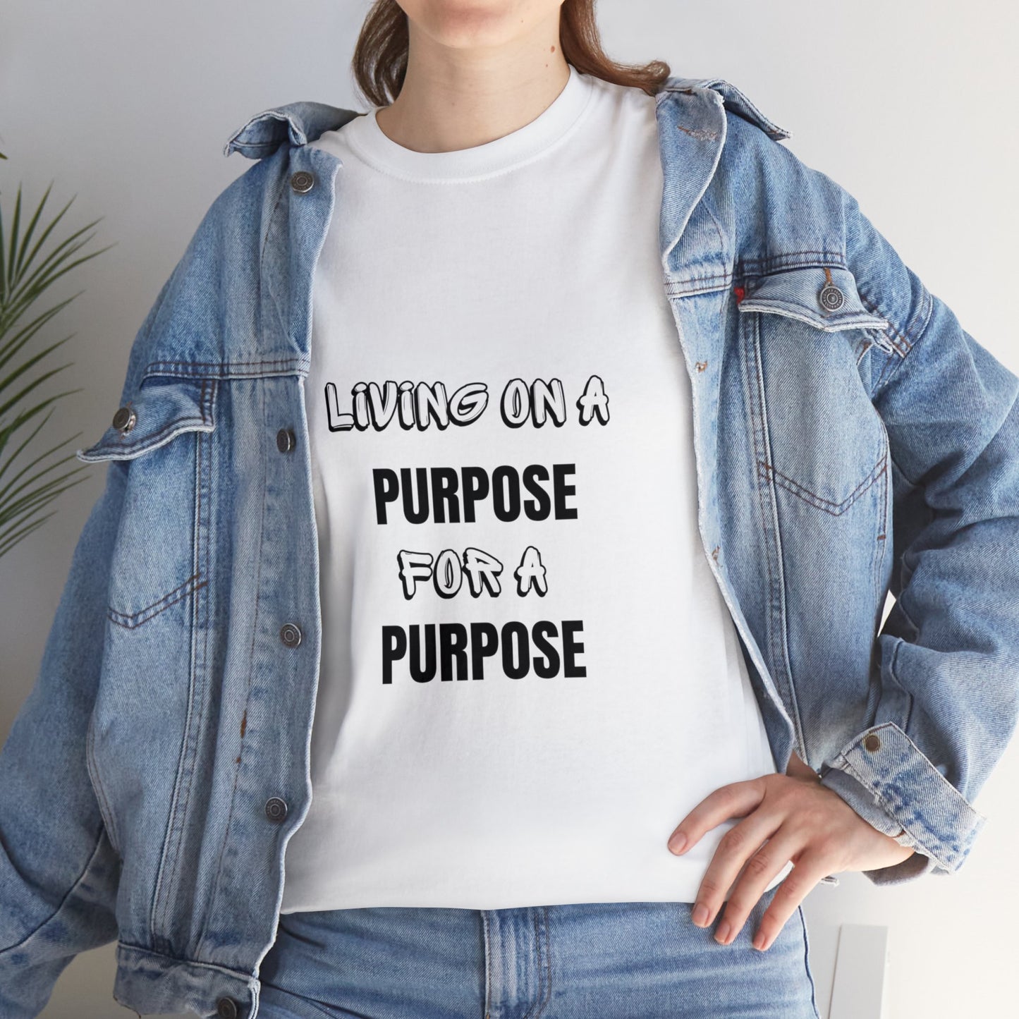 Unisex Heavy Cotton Tee - Living on purpose for a purpose