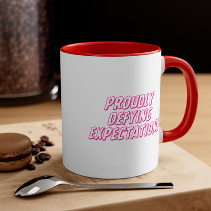 Accent Coffee Mug - Proudly Defying Expectations