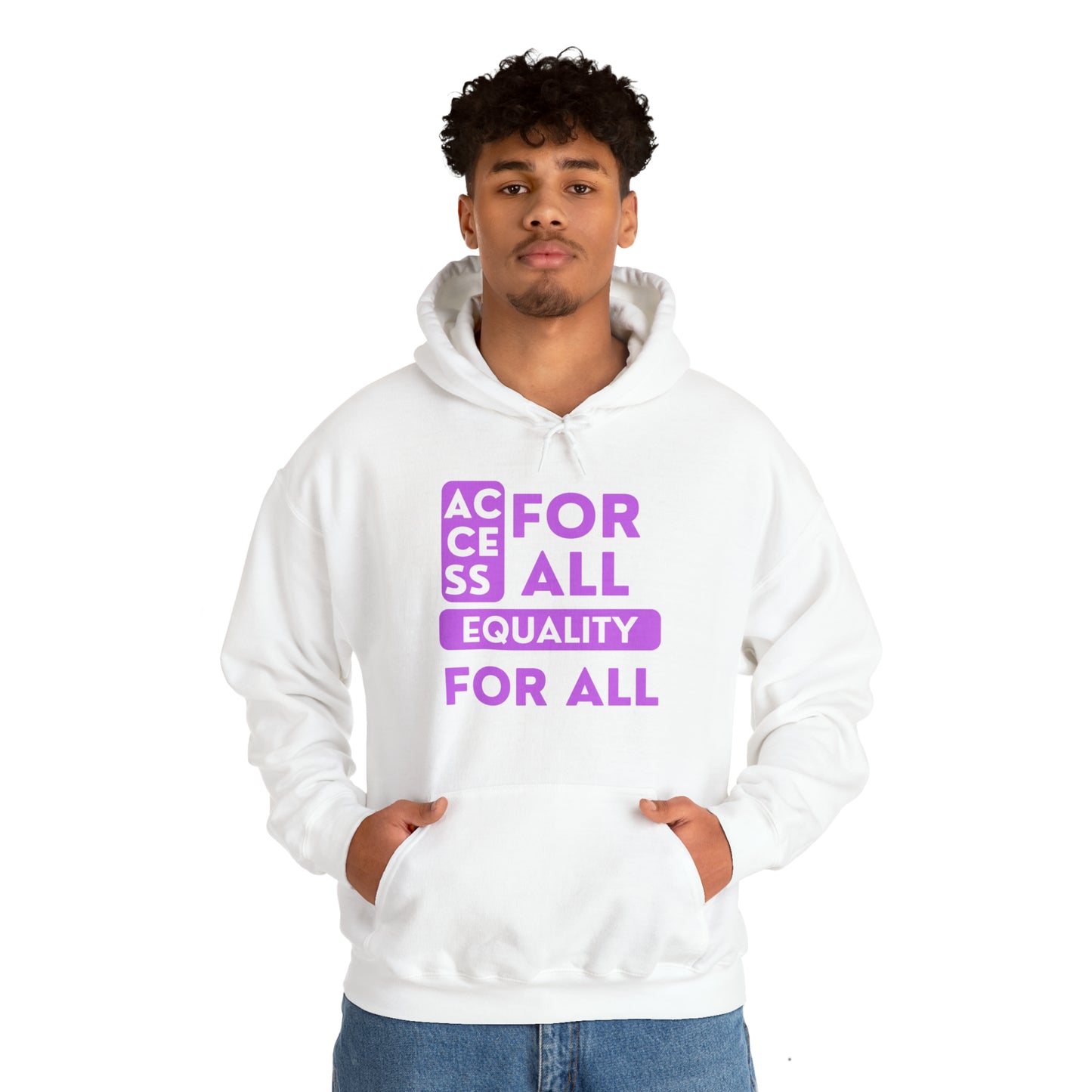 Unisex Heavy Hooded Sweatshirt - Access for All, Equality for All