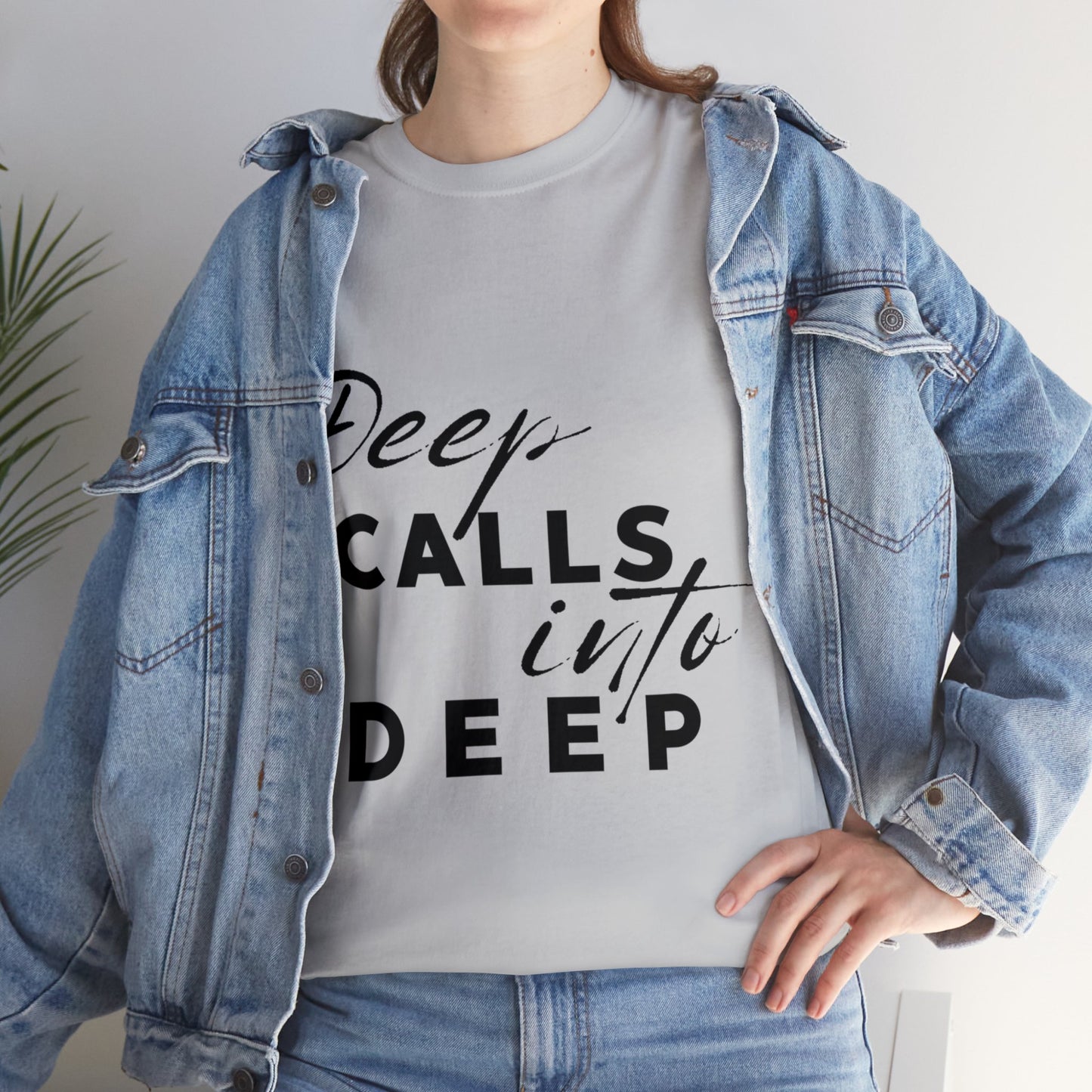 Unisex Heavy Cotton Tee - Deep calls into deep