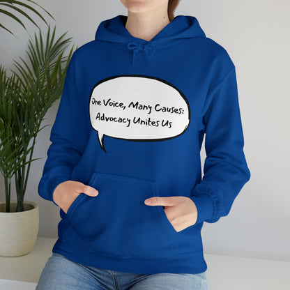 Unisex Hooded Sweatshirt - One Voice, Many Causes: Advocacy Unites Us