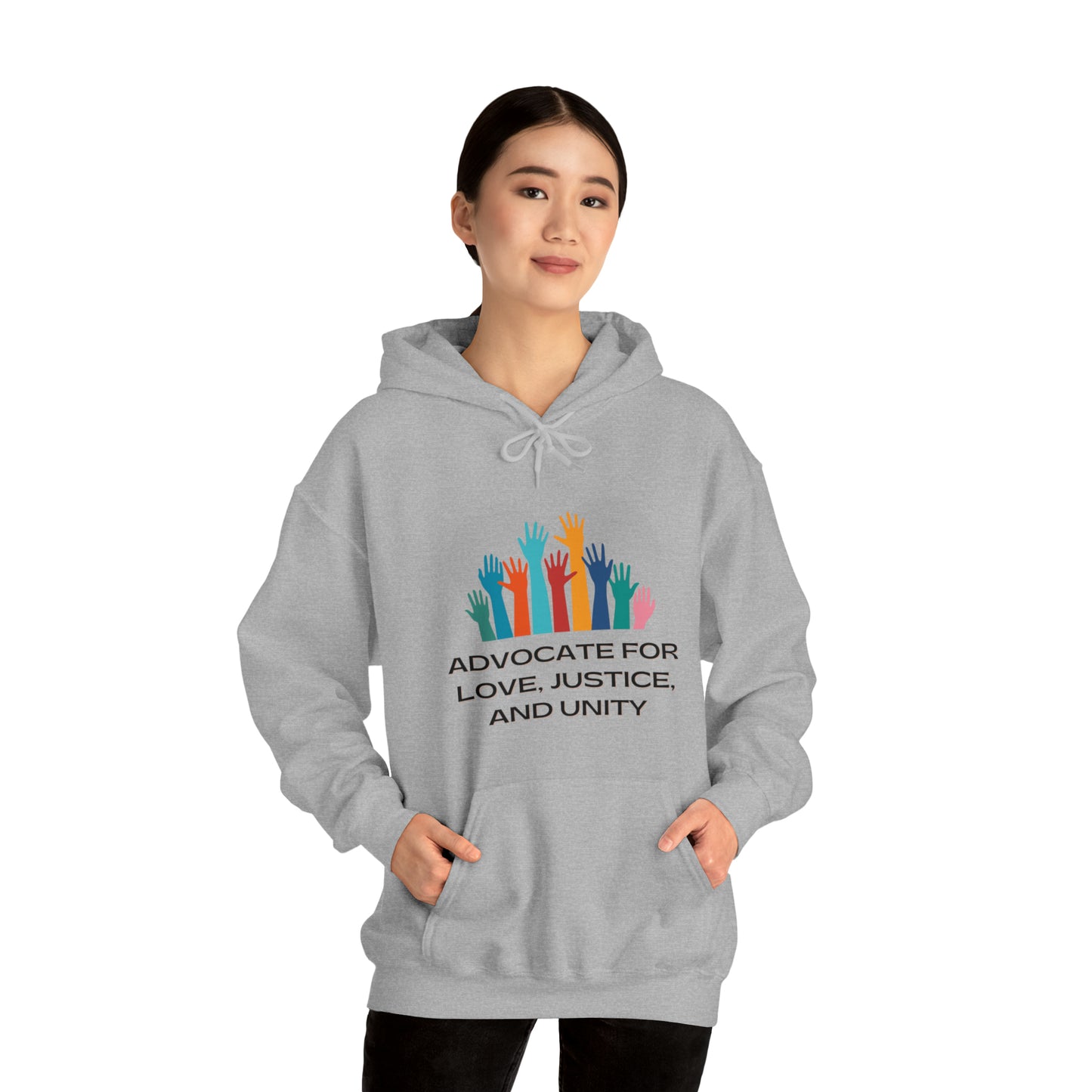 Unisex Hooded Sweatshirt - Advocate for Love, Justice, and Unity