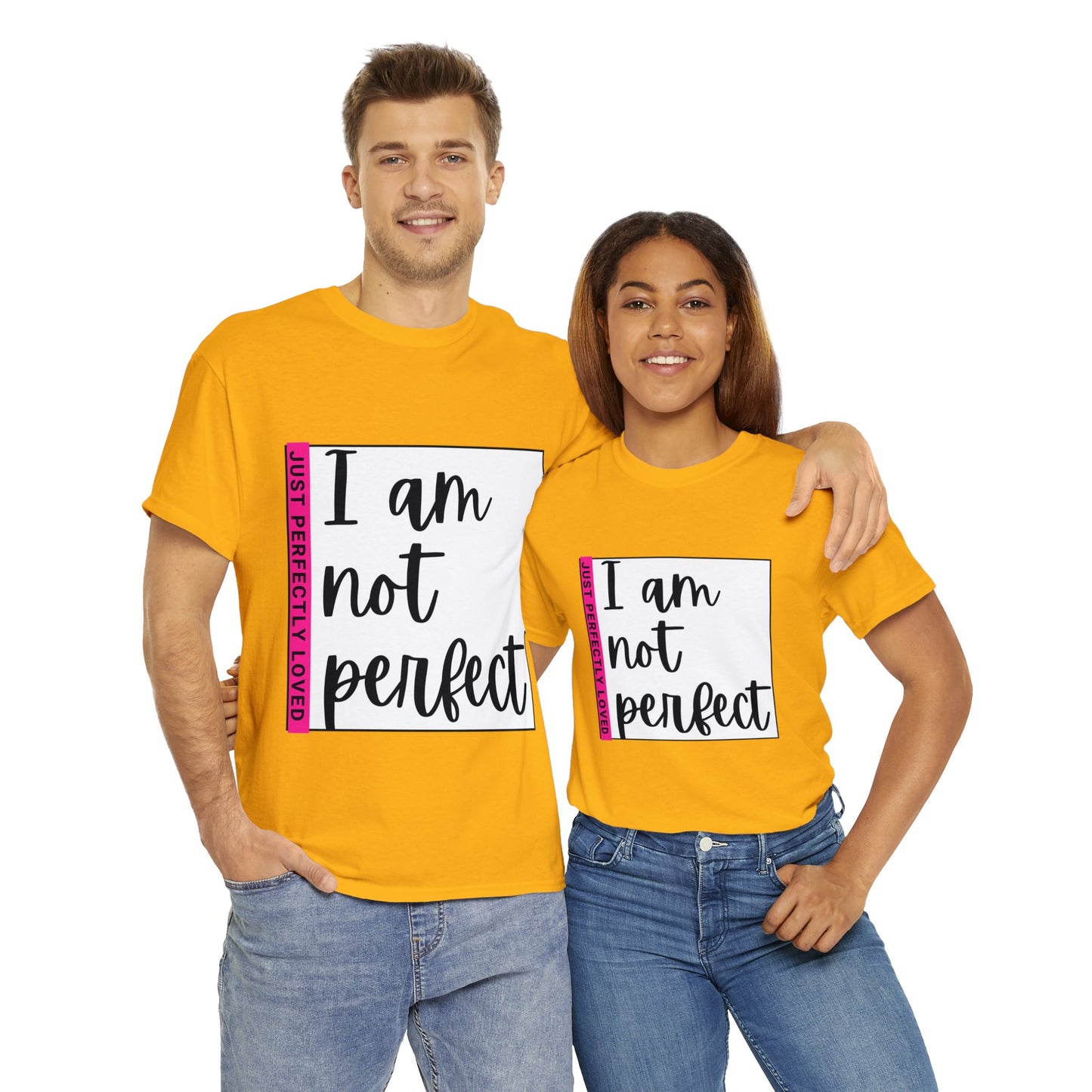 Unisex Heavy Cotton Tee - I am not perfect, just perfectly loved