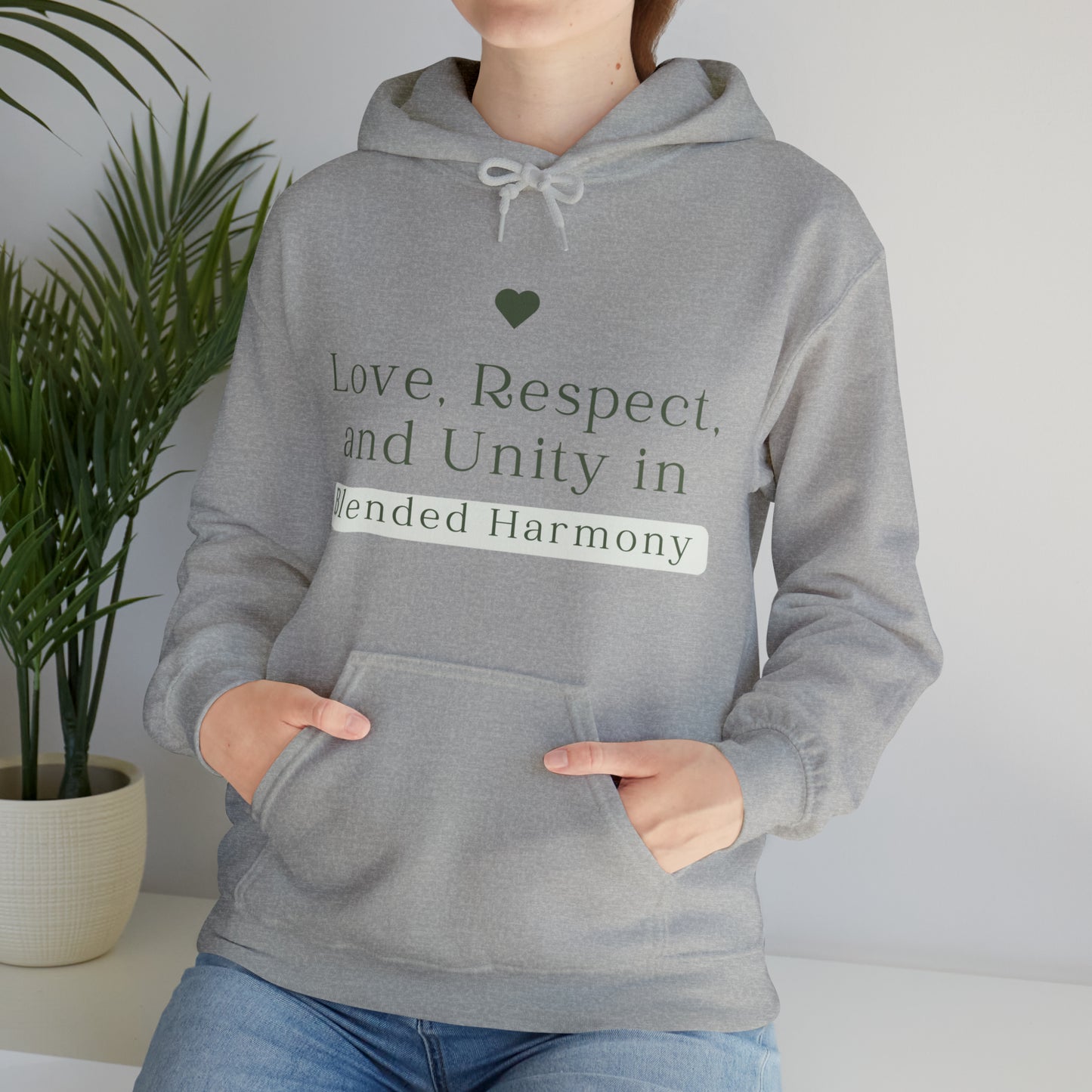 Unisex Hooded Sweatshirt - Love, Respect, and Unity in Blended Harmony