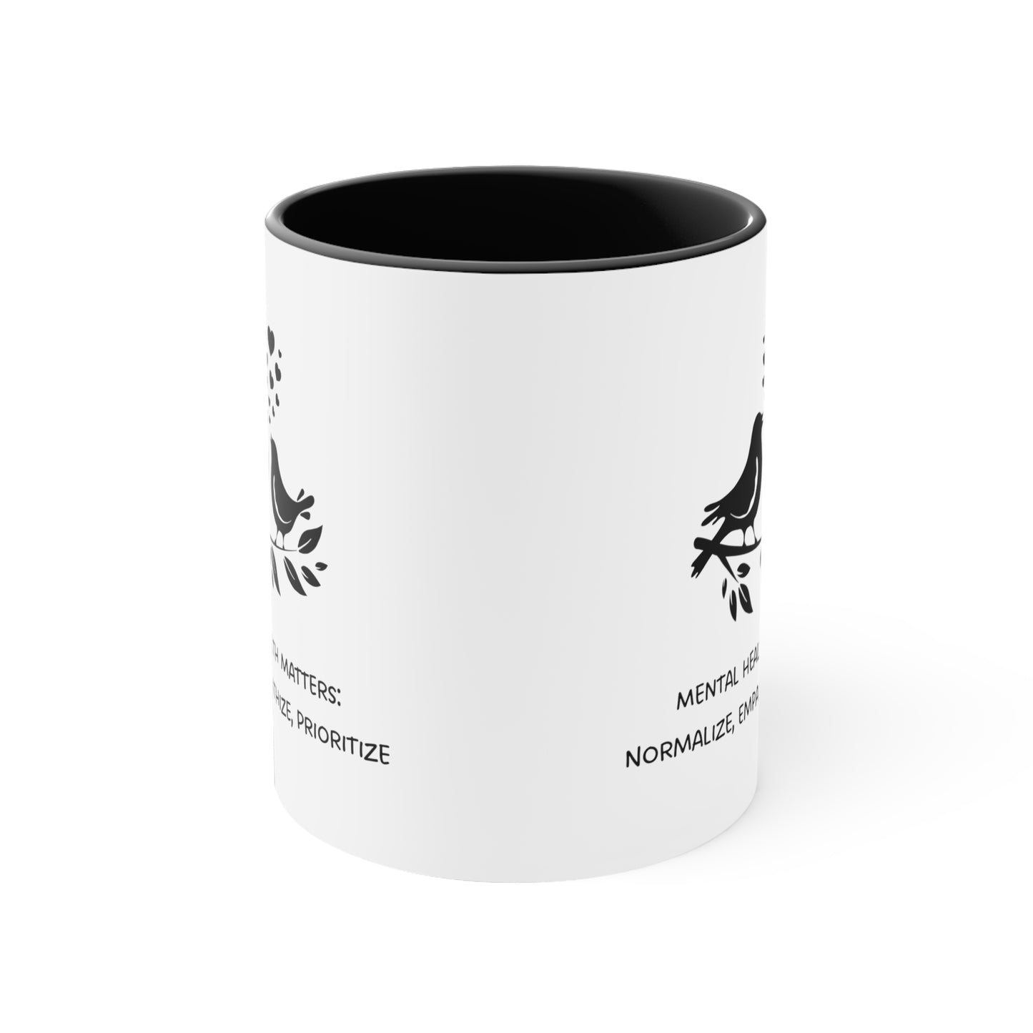 Accent Coffee Mug - Mental Health Matters: Normalize, Empathize, Prioritize