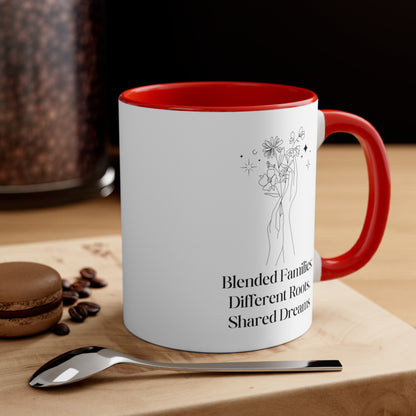 Accent Coffee Mug - Blended Families: Different Roots, Shared Dreams