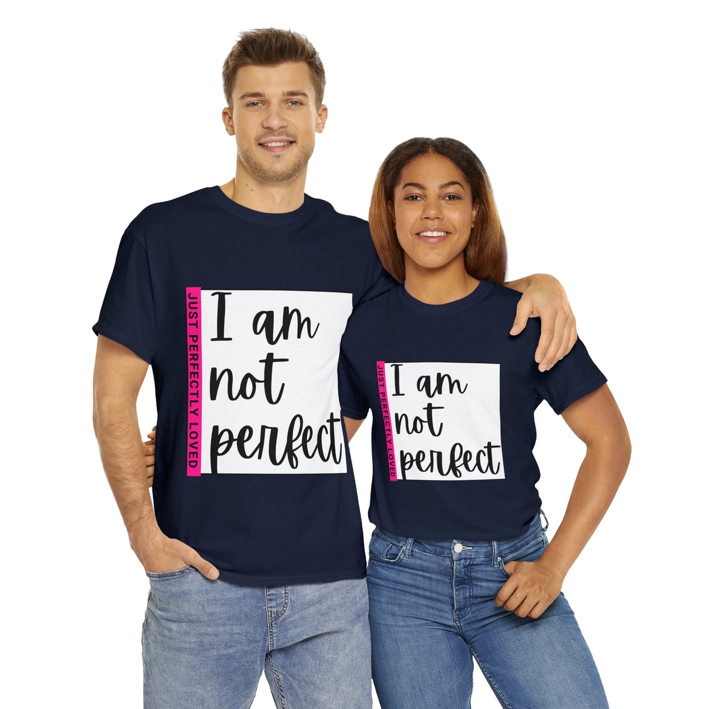 Unisex Heavy Cotton Tee - I am not perfect, just perfectly loved