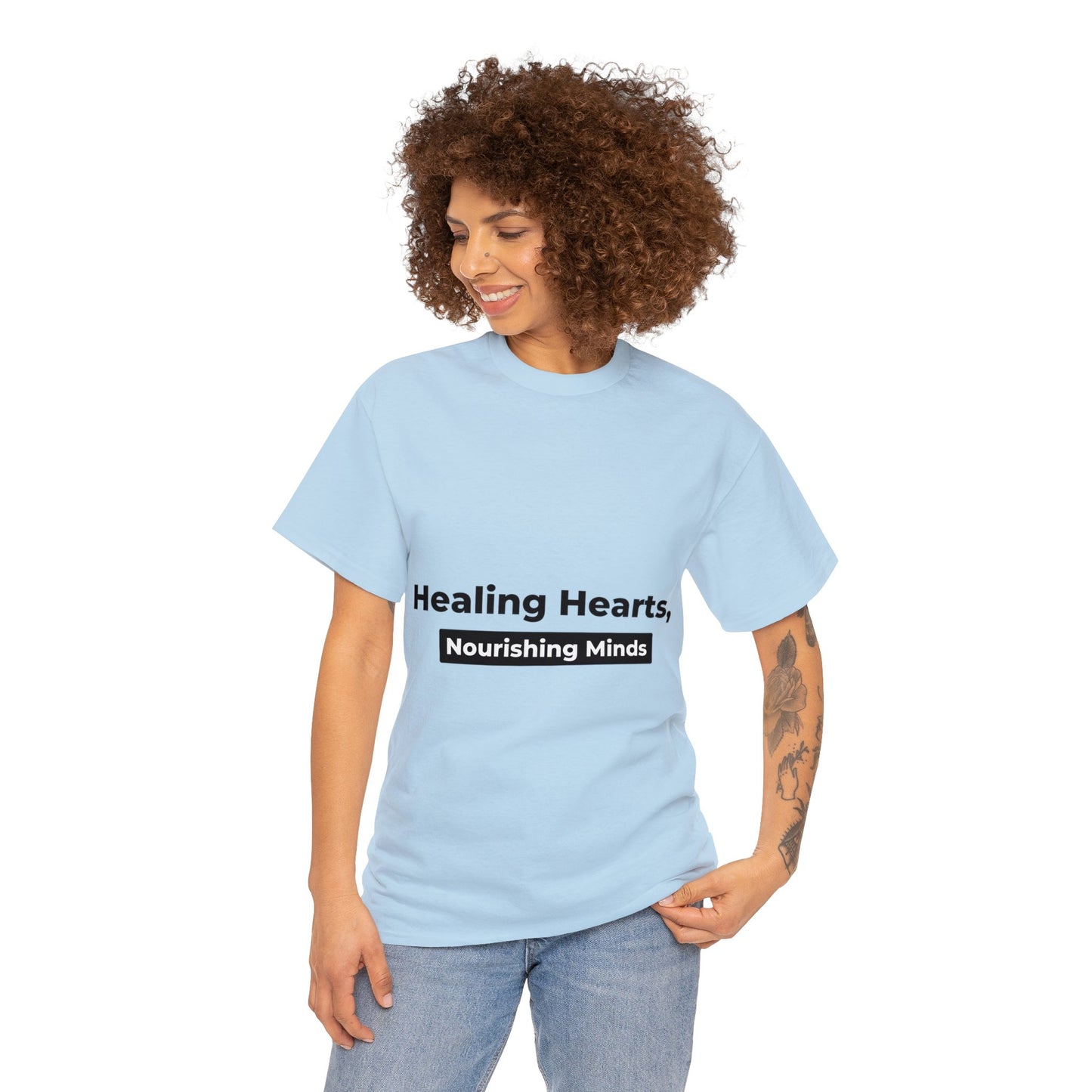 Unisex Heavy Cotton Tee - Healing Hearts, Nourishing Minds